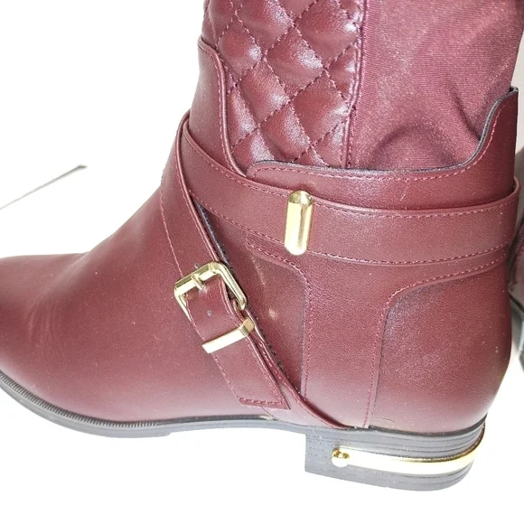 Annabeth Flat knee high Boot quilted Oxblood Size: 9.5 - Picture 6 of 9